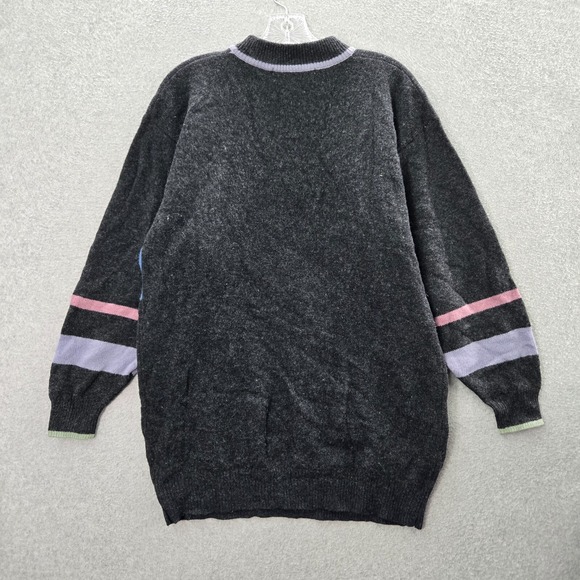 VINTAGE Freestyle Women Sweater M Wool Tunic Winter Sea‎ Lion Embroidered 90s - Picture 8 of 9